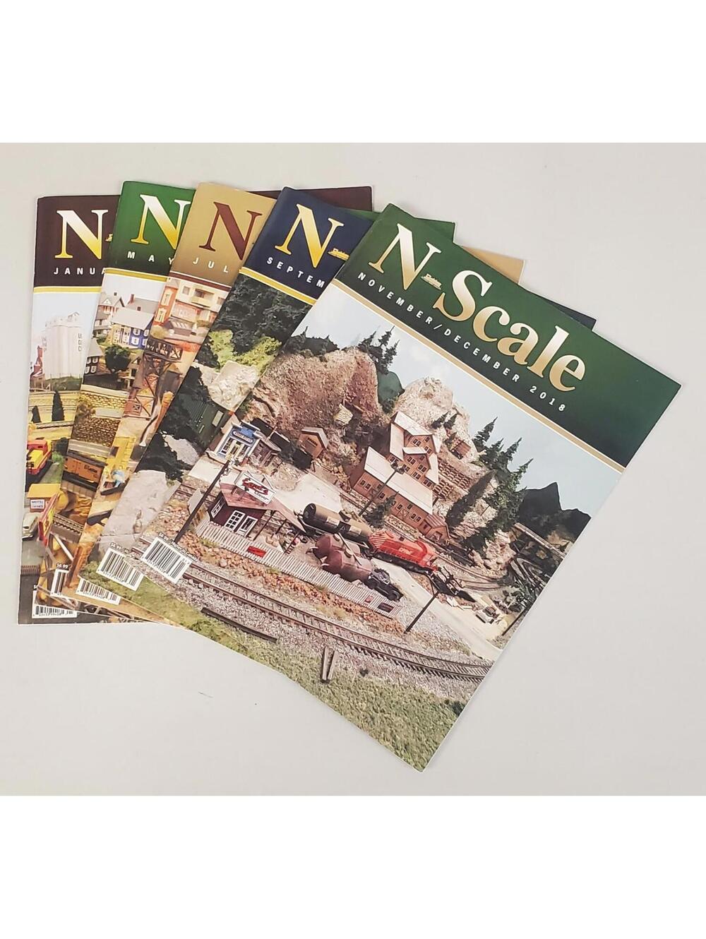 Lot of 5 N-Scale Magazine 2018 Jan/Feb – Nov/Dec Model Railroad Train Hobby